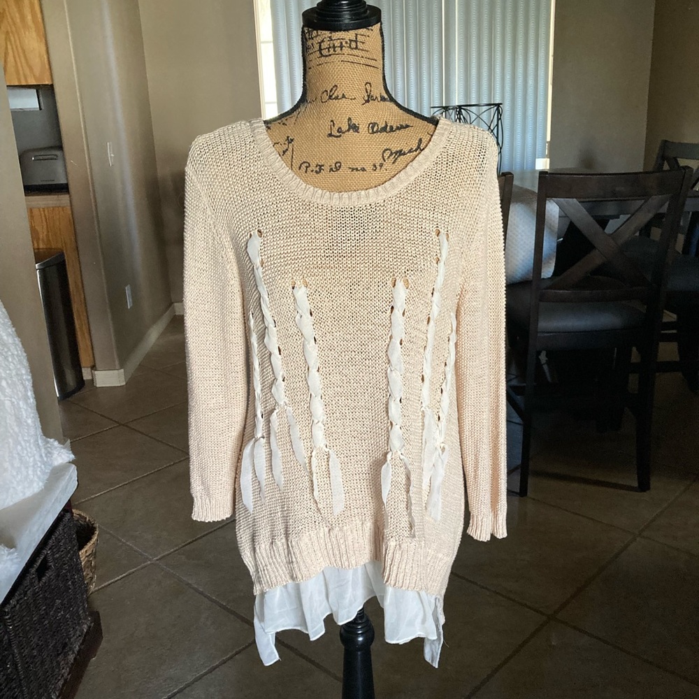 Hi lo cream sweater